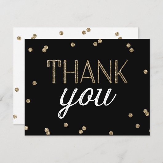 GlitzerConfetti danken Ihnen zu kardieren Dankeskarte (Vorne/Hinten)