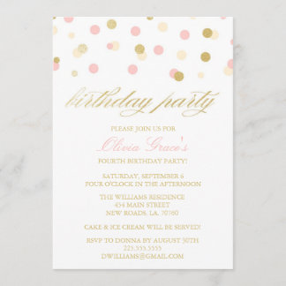 Glitzerconfetti-Geburtstags-Einladungen Einladung