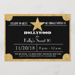 Glitzerhollywood-Bonbon 16 Geburtstags-Einladung Einladung
