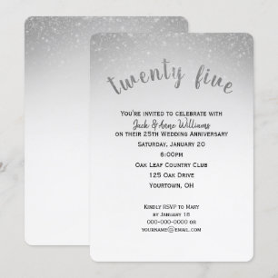 Glitzerkonfetti 25. Hochzeitstag Einladung