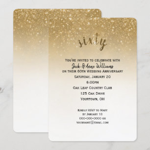 Glitzerkonfetti 60. Hochzeitstag Einladung