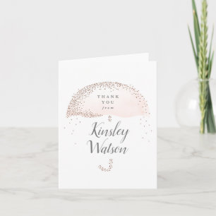 Glitzerkonfetti rosa Regenschirm danke Hochzeitssc Karte