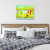 Glitzerkunst auf Obst- und Gemüsemonitagen Leinwanddruck (Insitu (Schlafzimmer))