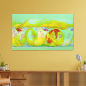 Glitzerkunst auf Obst- und Gemüsemonitagen Leinwanddruck (Insitu (Wohnzimmer))
