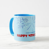 Glitzern am 4. Juli zum Thema Unabhängigkeit Tasse (Vorderseite Links)