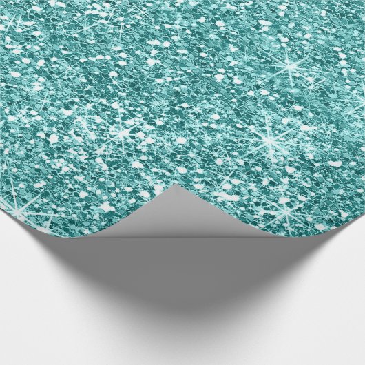 Glitzern - aquamariner 1 Imitat-Glitzer Geschenkpapier (Ecke)