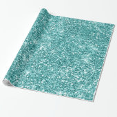 Glitzern - aquamariner 1 Imitat-Glitzer Geschenkpapier (Ungerollt)