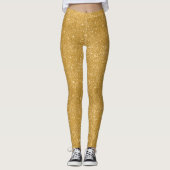 Glitzern aus Gold Glitzer Leggings (Vorderseite)