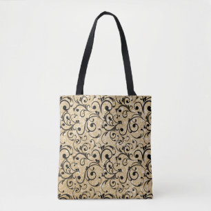 Glitzern aus Gold Glitzer mit Royal Floral Pattern Tasche