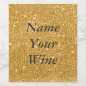 Glitzern aus Gold Glitzer Weinetikett (Einzelnes Label)