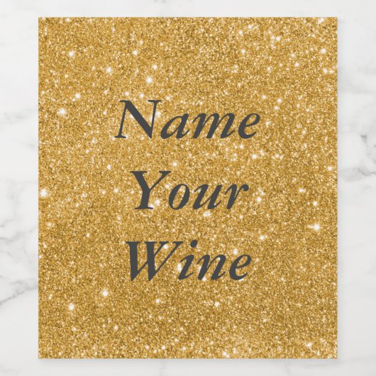 Glitzern aus Gold Glitzer Weinetikett (Einzelnes Label)