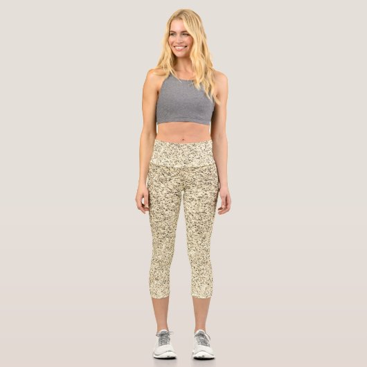 Glitzern aus leicht weichem Glitzer Capri Leggings (Vorderseite)