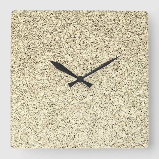 Glitzern aus leicht weichem Glitzer Quadratische Wanduhr (Vorderseite)