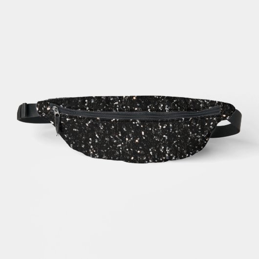 Glitzern aus schwarz-weiß glänzenden Glitzer Bauchtasche (Vorderseite)