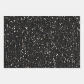 Glitzern aus schwarz-weiß glänzenden Glitzer Geschenkpapier Set (Vorderseite)