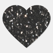 Glitzern aus schwarz-weiß glänzenden Glitzer Herz-Aufkleber (Vorderseite)