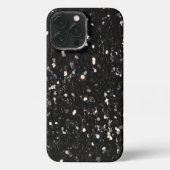 Glitzern aus schwarz-weiß glänzenden Glitzer iPhone Hülle (Rückseite)