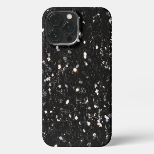Glitzern aus schwarz-weiß glänzenden Glitzer iPhone 13 Pro Max Hülle