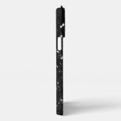 Glitzern aus schwarz-weiß glänzenden Glitzer iPhone Hülle (Rechte Seite)