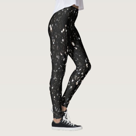 Glitzern aus schwarz-weiß glänzenden Glitzer Leggings (Rechts)