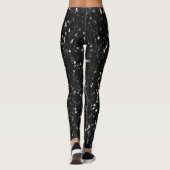 Glitzern aus schwarz-weiß glänzenden Glitzer Leggings (Rückseite)