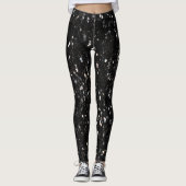 Glitzern aus schwarz-weiß glänzenden Glitzer Leggings (Vorderseite)