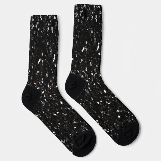 Glitzern aus schwarz-weiß glänzenden Glitzer Socken (Rechts)