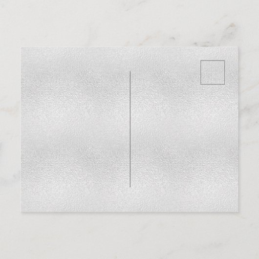 Glitzern aus silberfarbenem Quinceanera-Glitzer gl Ankündigungspostkarte (Rückseite)