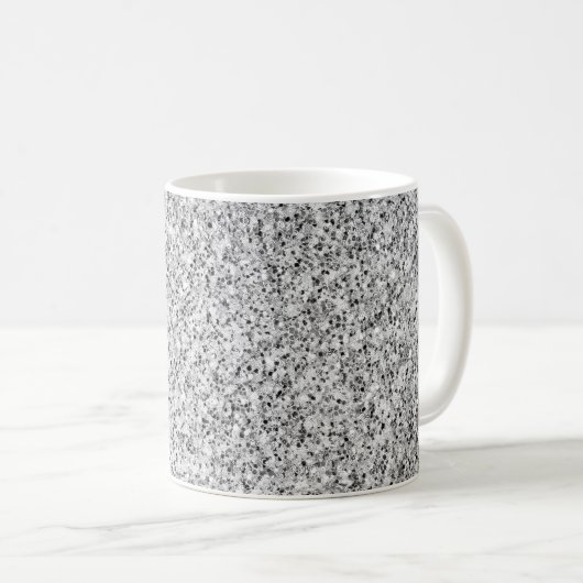 Glitzern aus silbergrauem Glitzer Kaffeetasse (VorderseiteRechts)