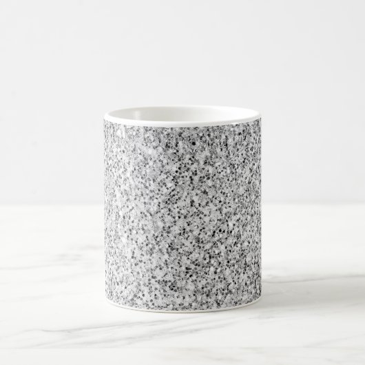Glitzern aus silbergrauem Glitzer Kaffeetasse (Mittel)