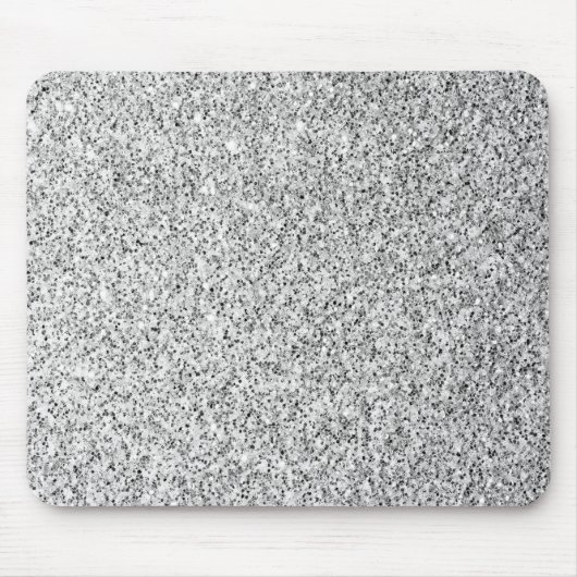 Glitzern aus silbergrauem Glitzer Mousepad (Vorne)