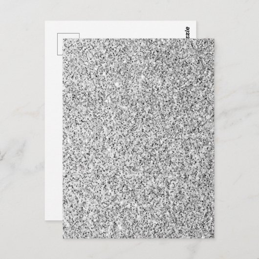 Glitzern aus silbergrauem Glitzer Postkarte (Vorne/Hinten)