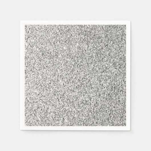 Glitzern aus silbergrauem Glitzer Serviette (Vorderseite)