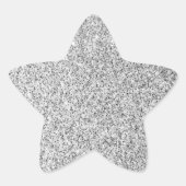 Glitzern aus silbergrauem Glitzer Stern-Aufkleber (Vorderseite)