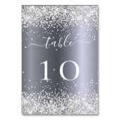 Glitzern aus weißem Glitzer glamourös Tischnummer (Rückseite)