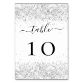 Glitzern aus weißem Glitzer glamourös Tischnummer (Vorderseite)