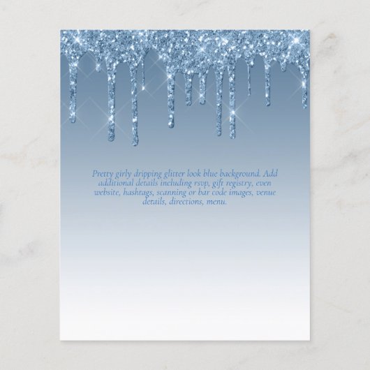 Glitzern BAT MITVAH Glitzer zur Einladung Flyer (Hinten)