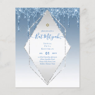 Glitzern BAT MITVAH Glitzer zur Einladung Flyer