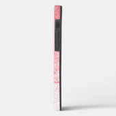 Glitzern Blush Pink Rose Mit Monogramm Script Case-Mate iPhone Hülle (Rückseite / Links)