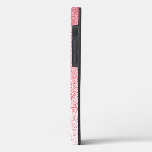 Glitzern Blush Pink Rose Mit Monogramm Script Case-Mate iPhone Hülle (Rückseite / Links)