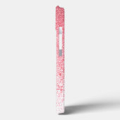 Glitzern Blush Pink Rose Mit Monogramm Script Case-Mate iPhone Hülle (Rückseite / Links)