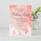 Glitzern buchen Winterkiefern Firmenurlaub Einladung (Stehend Vorderseite)