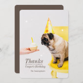 Glitzern Custom Pet Foto Geburtstag Danke Karte (Vorne/Hinten)