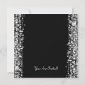 Glitzern der Hochzeitspartei Silver Einladung (Rückseite)