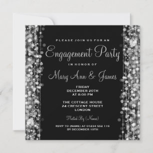 Glitzern der Hochzeitspartei Silver Einladung