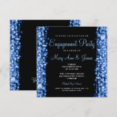 Glitzern der Hochzeitspartnerschaft Blue Einladung (Vorne/Hinten)