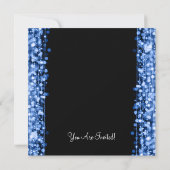 Glitzern der Hochzeitspartnerschaft Blue Einladung (Rückseite)
