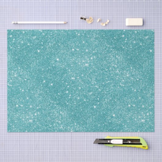 Glitzern des Aquamarinen Glitzer Seidenpapier (Handwerk)