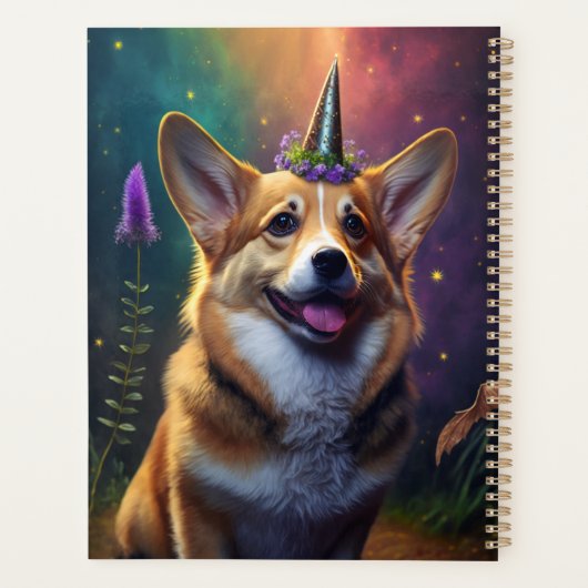 Glitzern des Einhornkorgis - Regenbogenplaner Planer (Rückseite)
