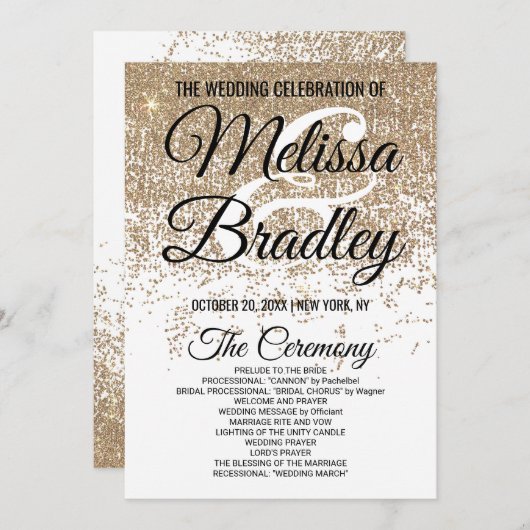 Glitzern des Gold-Glitzer-Programms Programm (Vorne/Hinten)